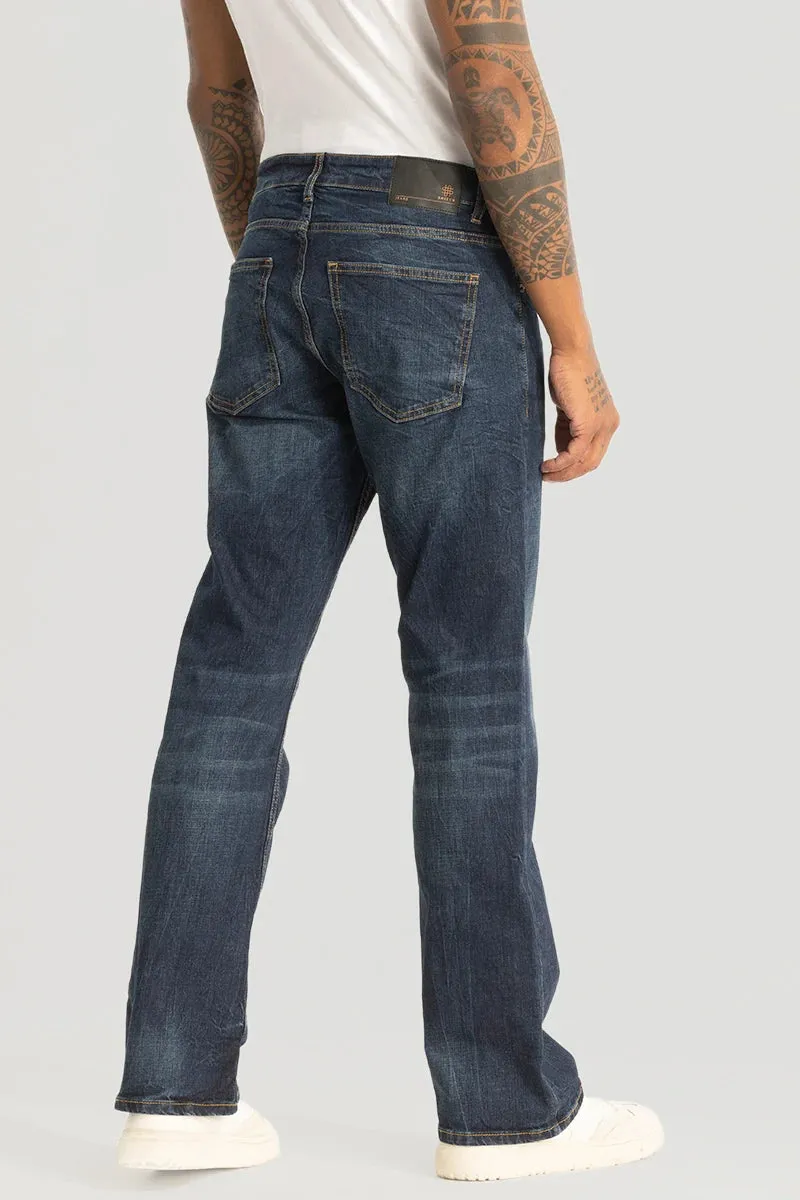 Classic Blue Bootcut Denim Jeans for Casual Wear