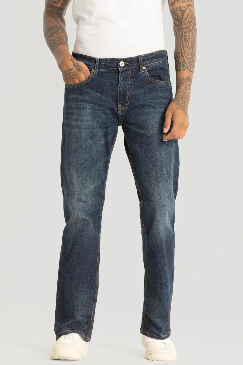 Classic Blue Bootcut Denim Jeans for Casual Wear