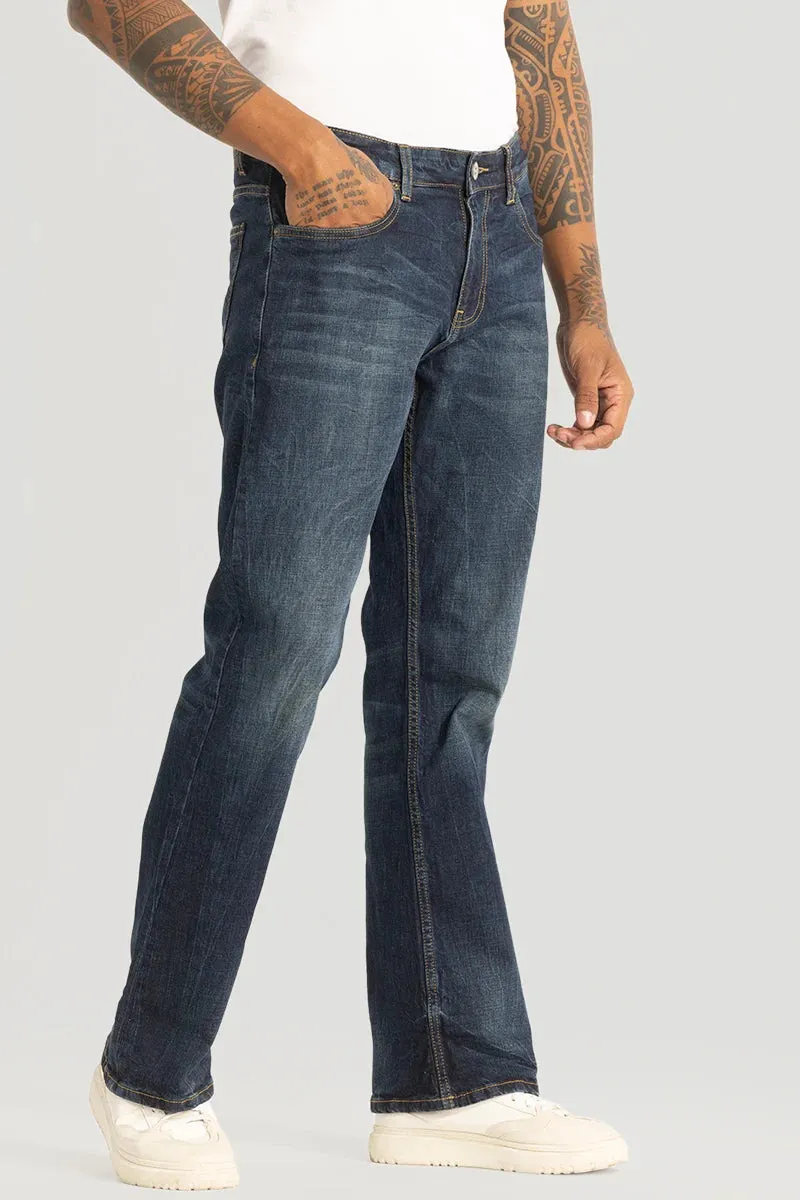 Classic Blue Bootcut Denim Jeans for Casual Wear