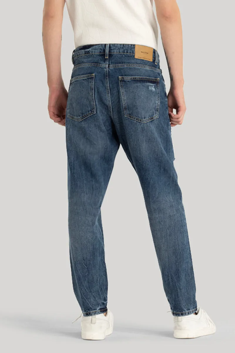 Stylish Blue Distressed Baggy Fit Jeans for a Cool Casual Look