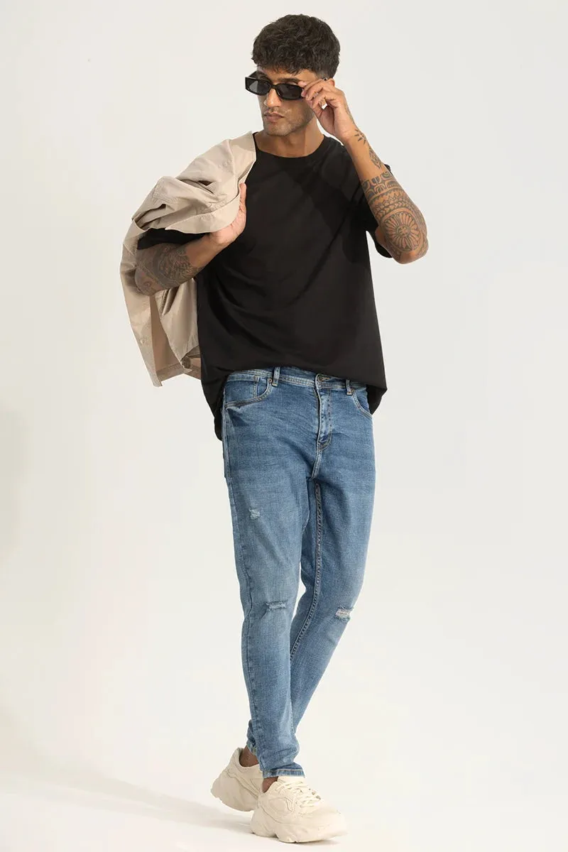 Stylish Blue Distressed Skinny Fit Jeans for a Trendy Casual Look