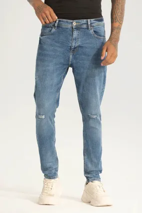Stylish Blue Distressed Skinny Fit Jeans for a Trendy Casual Look