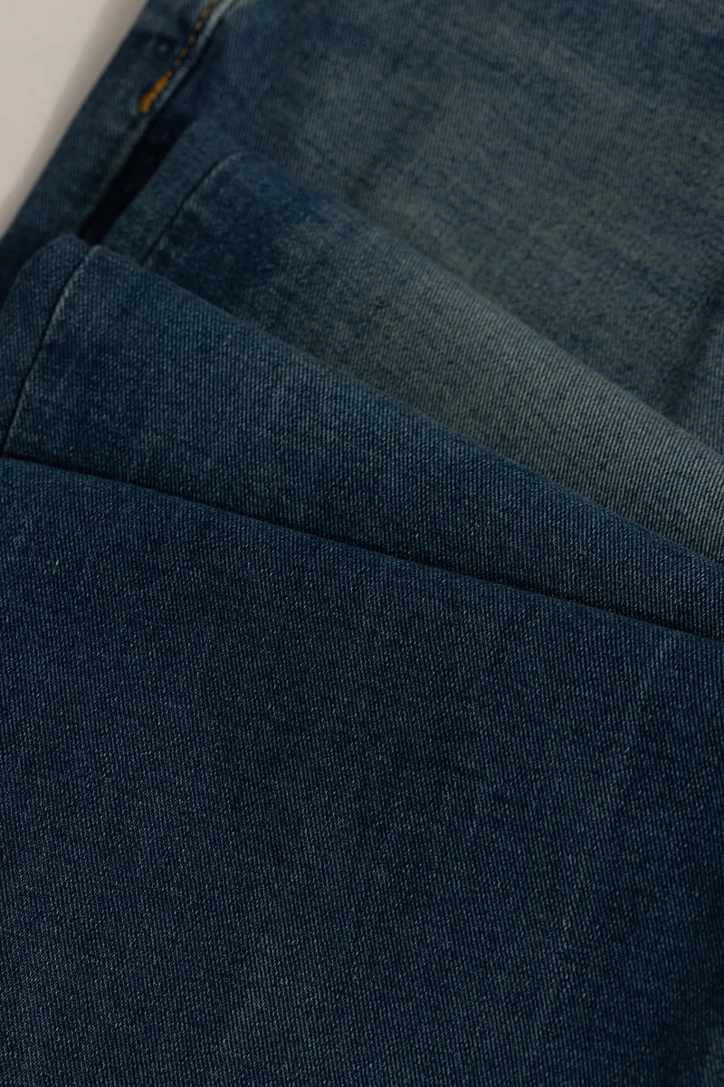 Stylish Blue Bootcut Plain Jeans
