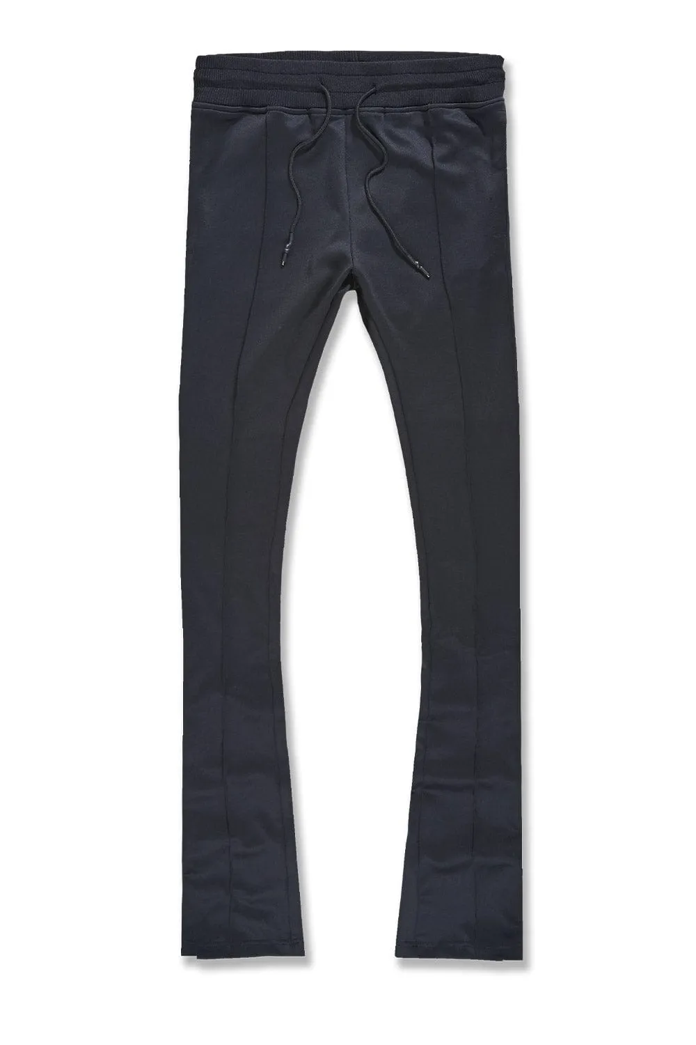 Black Calabria Stacked Track Pants for Men - Premium Quality & Stylish Design