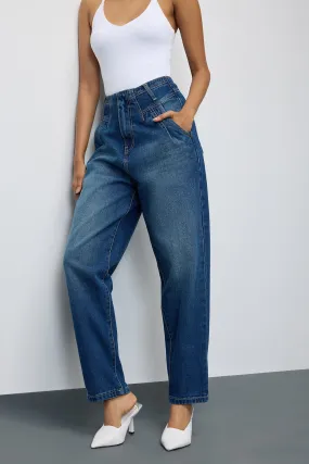 Slouchy Cobalt Blue Jeans for a Stylish Look
