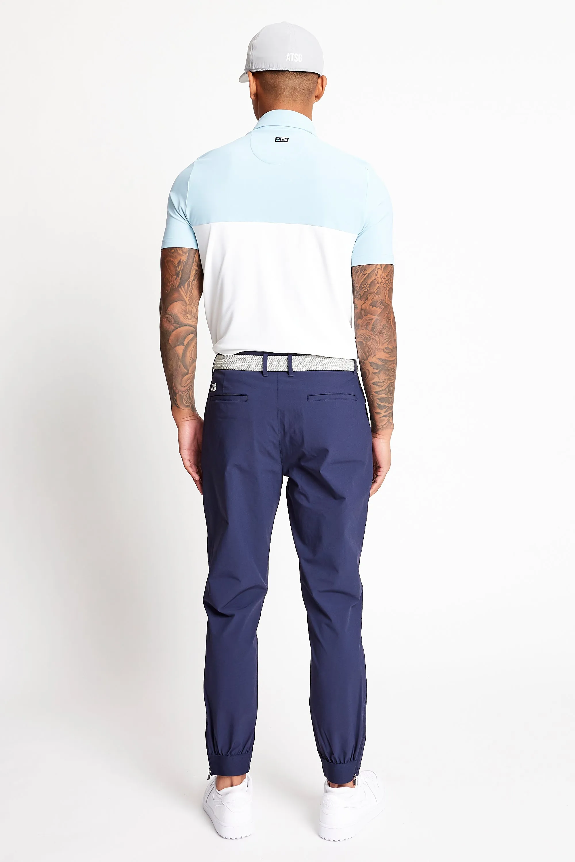 Navy Ace Dynamic Stretch Golf Trousers with Cropped Design