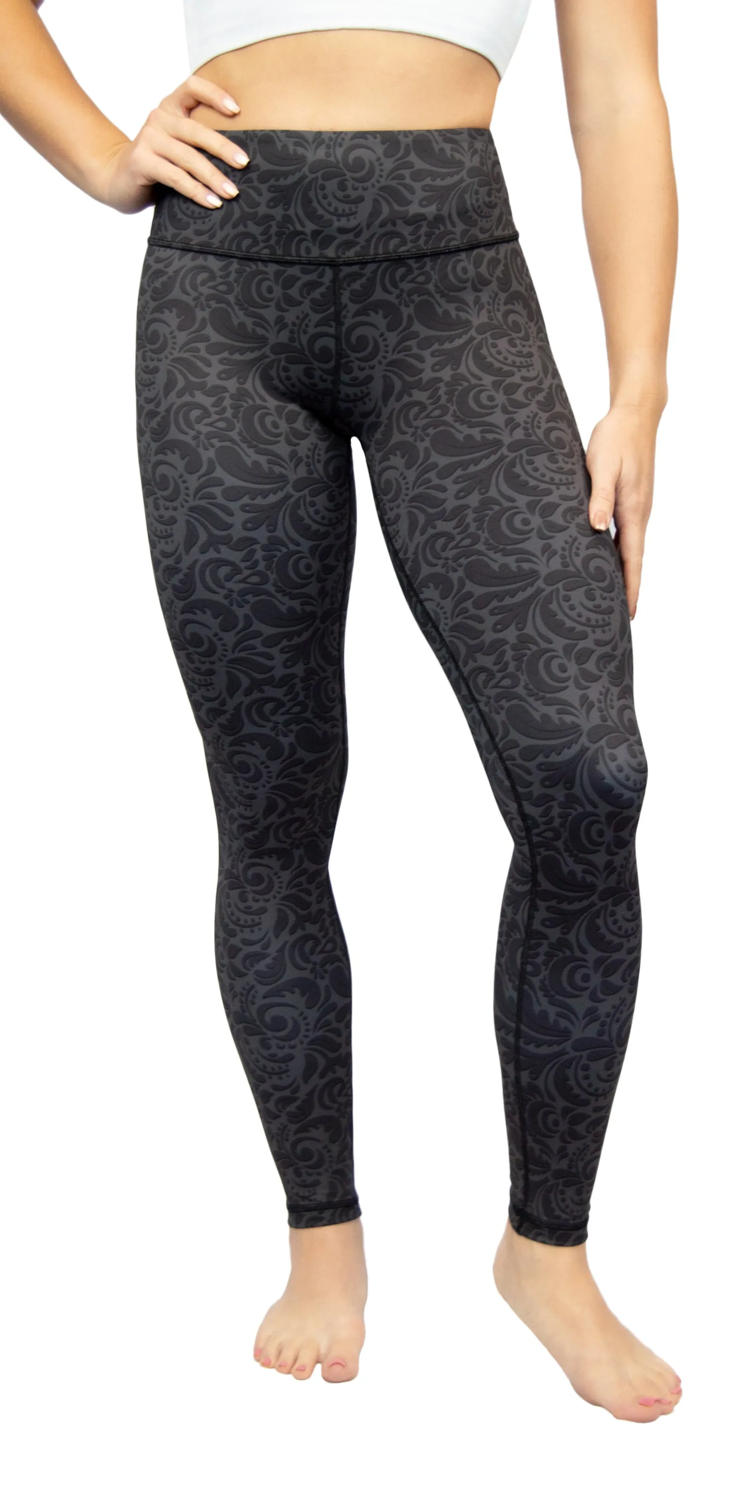Elegant Damask Pattern Night Leggings for Ultimate Comfort and Style