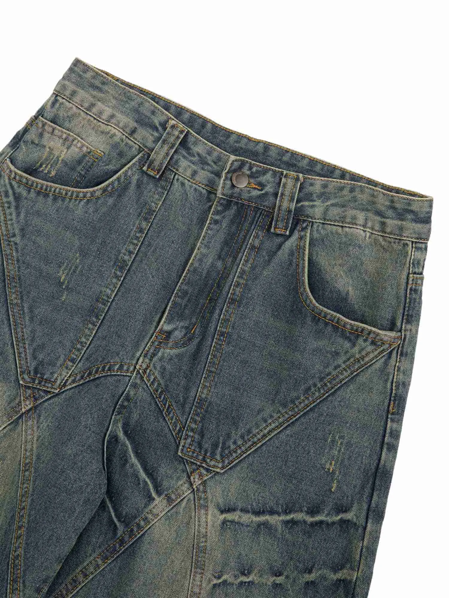 Thesupermade Deconstructed Design Wash Jeans - 2248